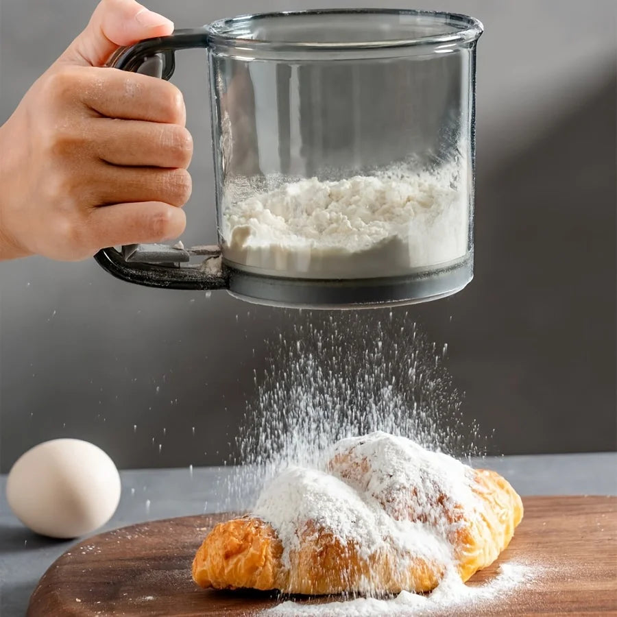 Semi-Automatic Hand Press Transparent Flour Sifter by HitMyNeed