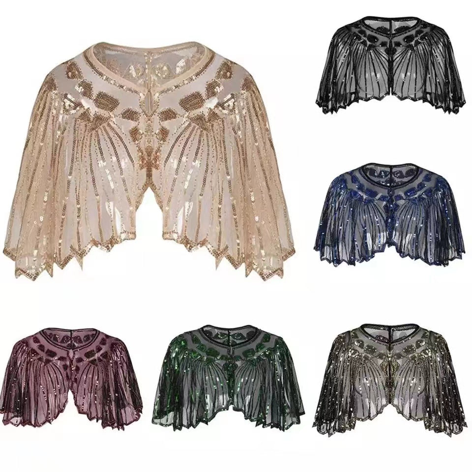 Sequin Beaded Vintage Flapper Shawl by HitMyNeed