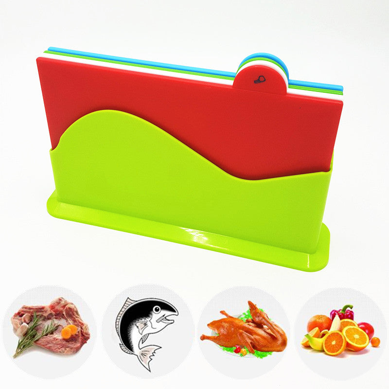 Set of 4 Colour-Coded Chopping Boards with Stand by HitMyNeed
