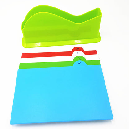 Set of 4 Colour-Coded Chopping Boards with Stand by HitMyNeed