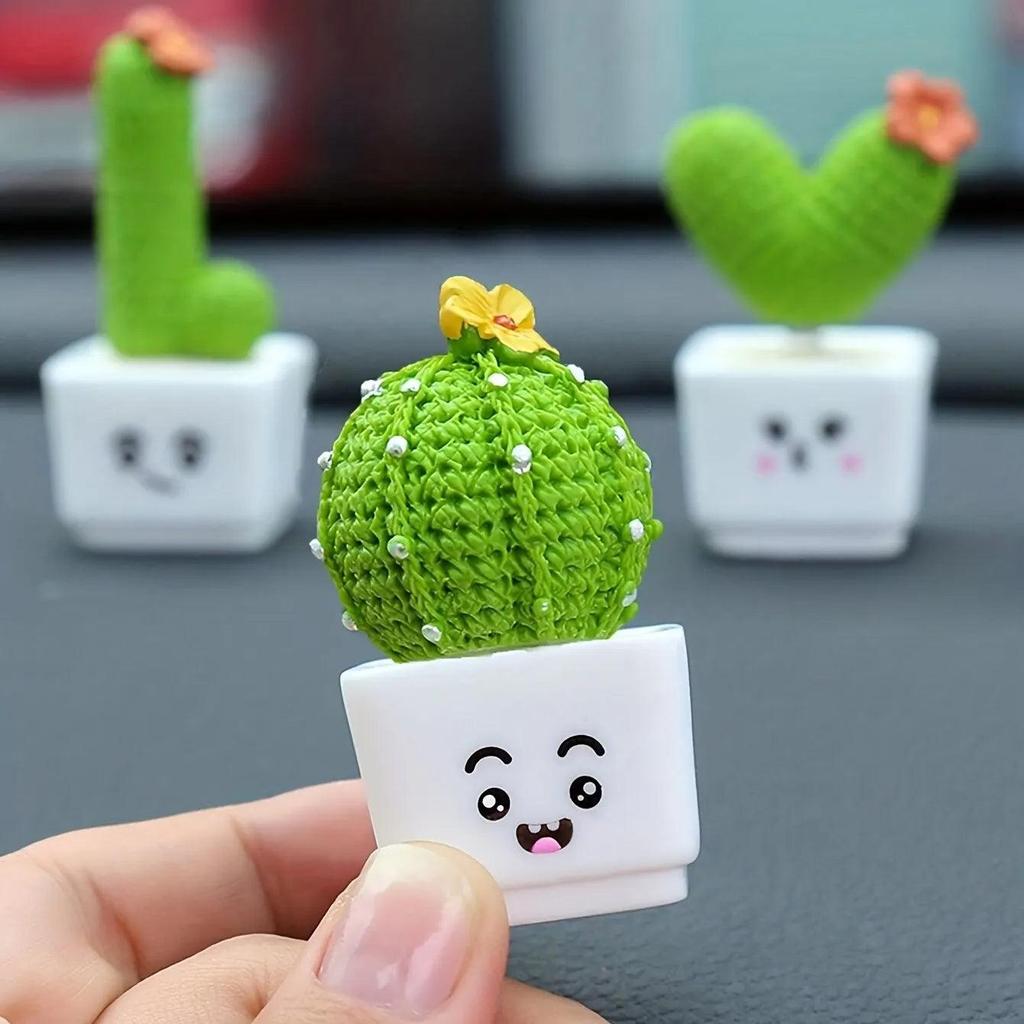 Set of 4 Mini Resin Succulent Cactus Plants by HitMyNeed