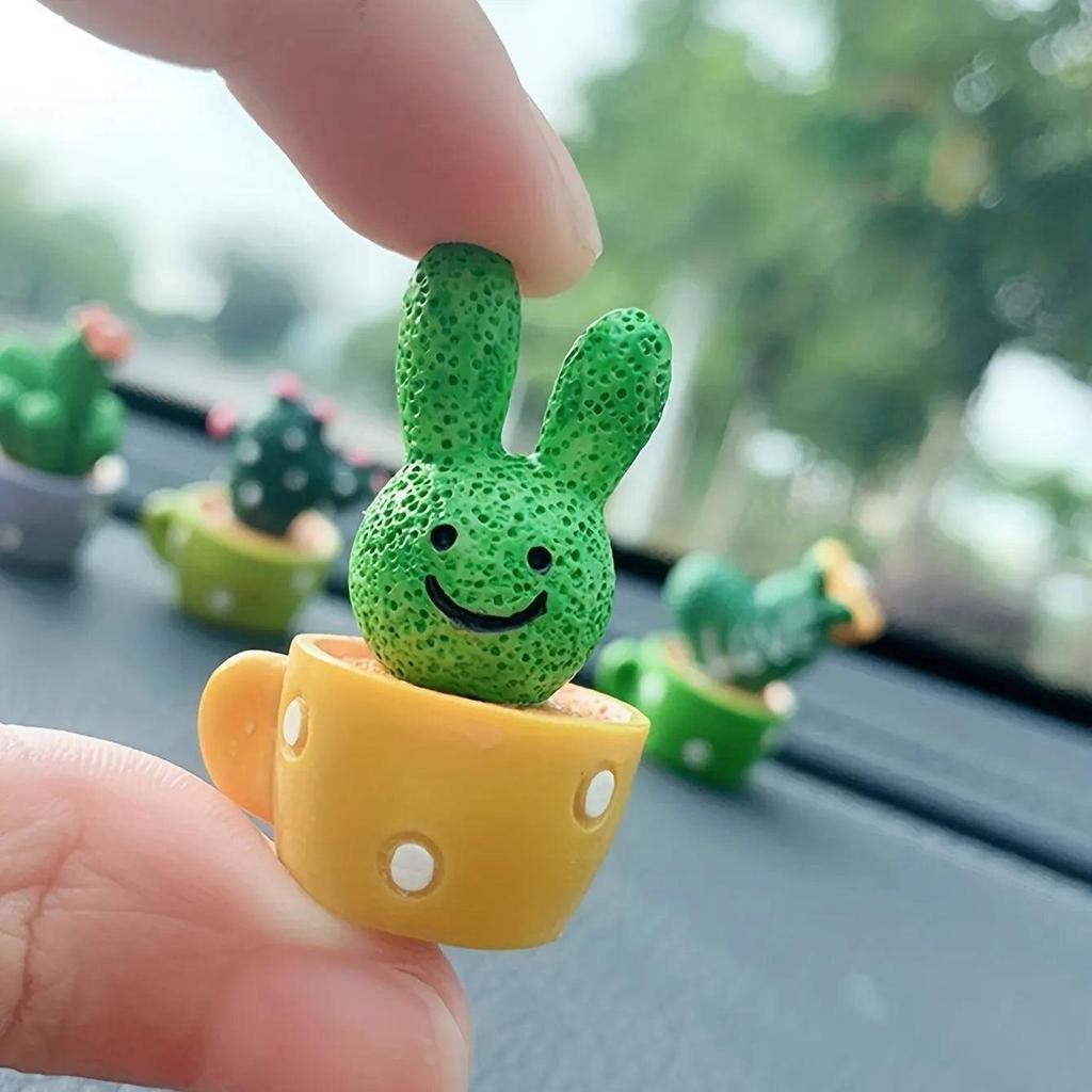 Set of 4 Mini Resin Succulent Cactus Plants by HitMyNeed