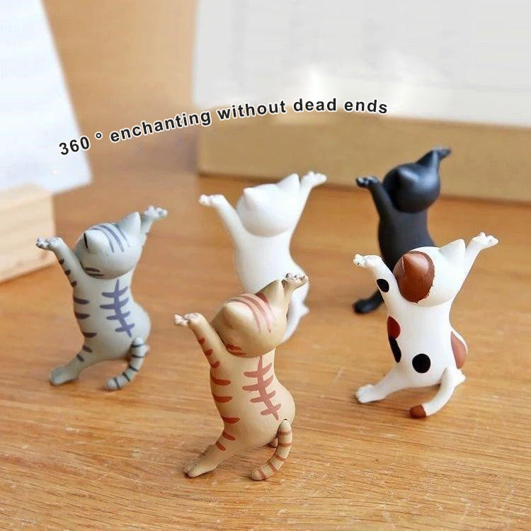 Set of 5 Dancing Cat Figurines Cake & Desk Decor by HitMyNeed