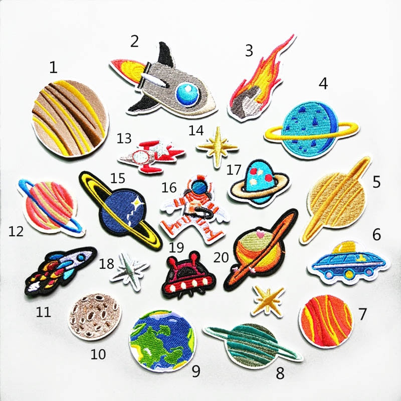 Sew On & Iron On Space Patches Set - 20 Pieces by HitMyNeed
