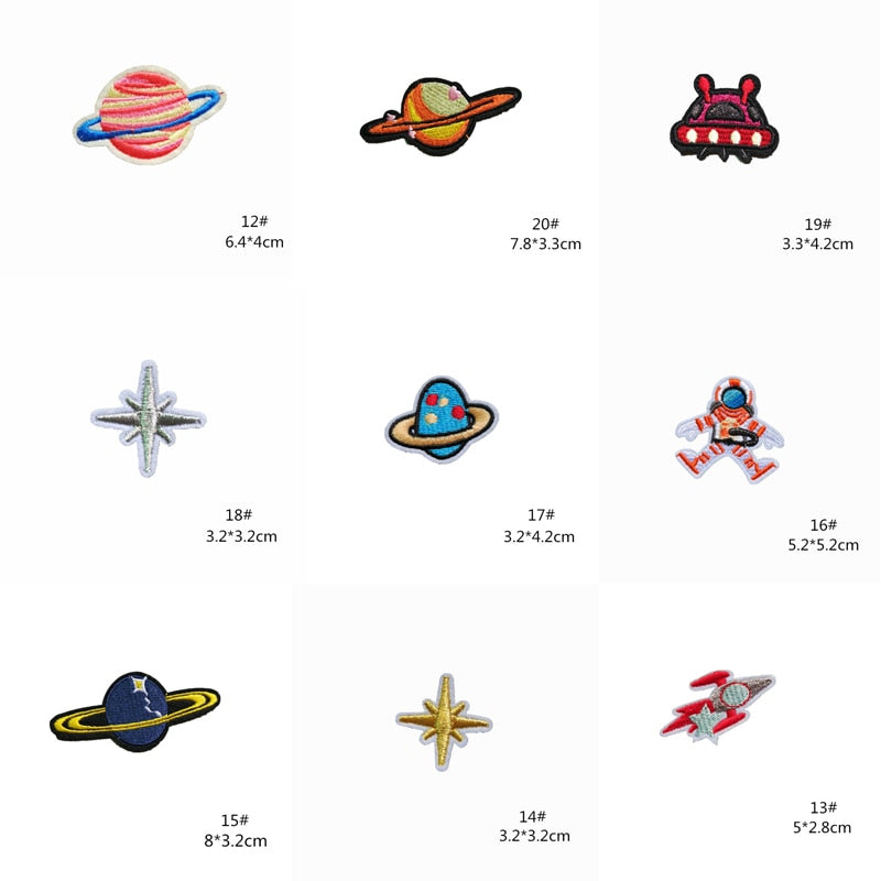 Sew On & Iron On Space Patches Set - 20 Pieces by HitMyNeed