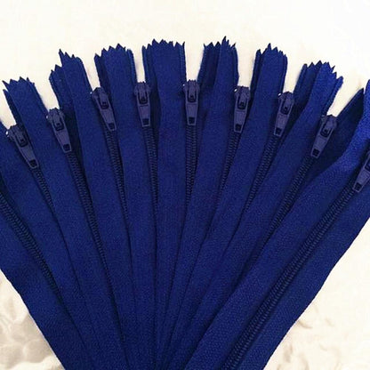Sewing Nylon Zippers Set (10 pcs, Multiple Lengths) dark-blue 35cm by HitMyNeed