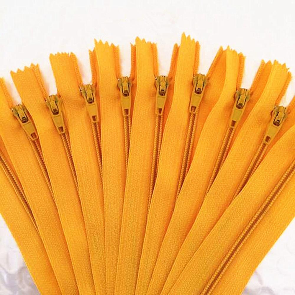 Sewing Nylon Zippers Set (10 pcs, Multiple Lengths) golden 60cm by HitMyNeed