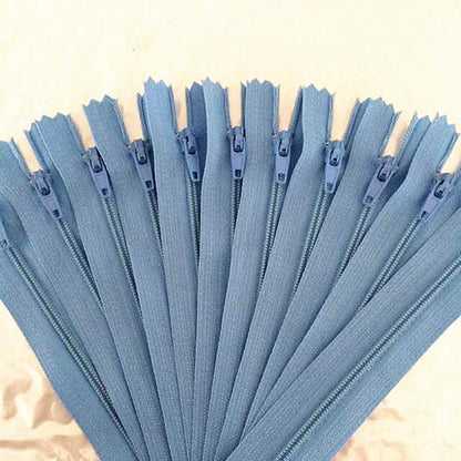 Sewing Nylon Zippers Set (10 pcs, Multiple Lengths) light-blue 25cm by HitMyNeed