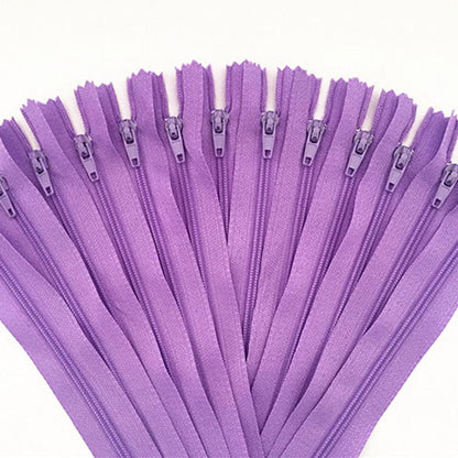 Sewing Nylon Zippers Set (10 pcs, Multiple Lengths) light-purple 50cm by HitMyNeed
