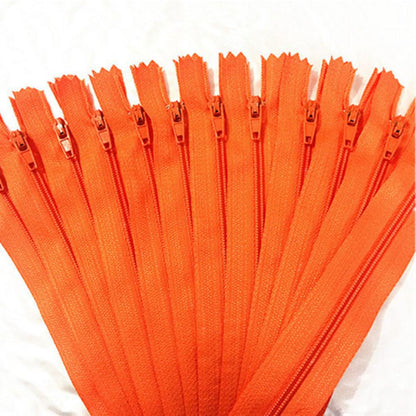 Sewing Nylon Zippers Set (10 pcs, Multiple Lengths) orange 25cm by HitMyNeed