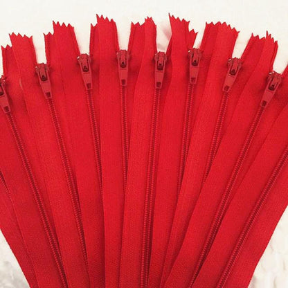Sewing Nylon Zippers Set (10 pcs, Multiple Lengths) red 18cm by HitMyNeed