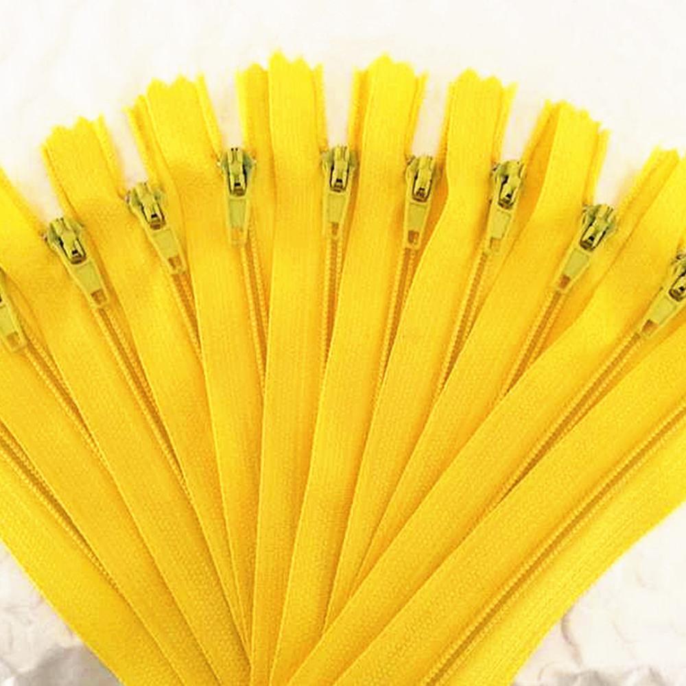 Sewing Nylon Zippers Set (10 pcs, Multiple Lengths) yellow 50cm by HitMyNeed