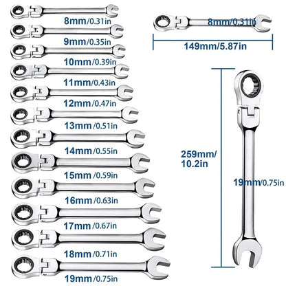 Shaking Head Two-Way Ratchet and Open-End Wrench by HitMyNeed