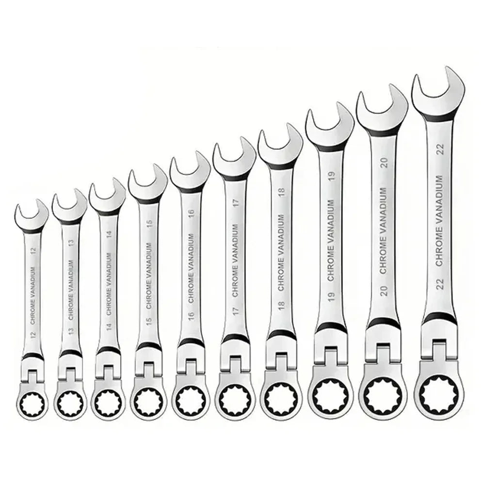 Shaking Head Two-Way Ratchet and Open-End Wrench 9mm by HitMyNeed