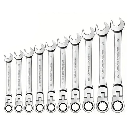 Shaking Head Two-Way Ratchet and Open-End Wrench 9mm by HitMyNeed