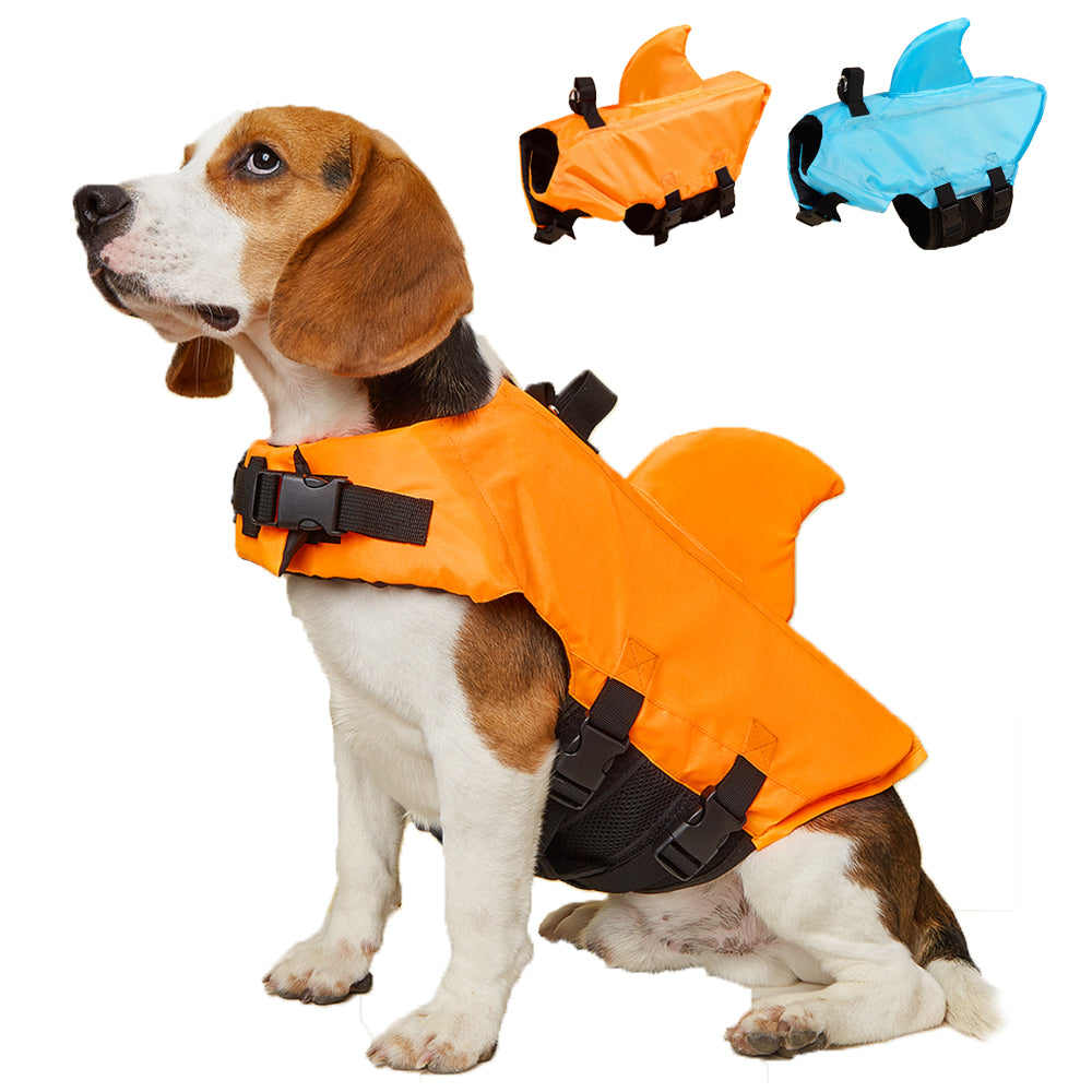 Shark Dog Life Jacket with Handle for Small-XXL Dogs by HitMyNeed