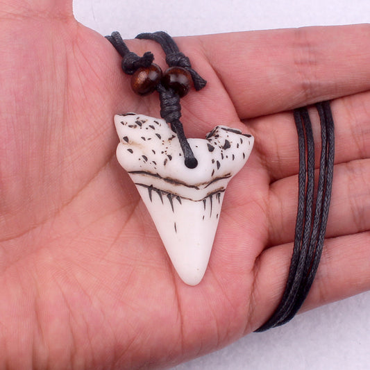 Shark Tooth Necklace with Rope Chain by HitMyNeed