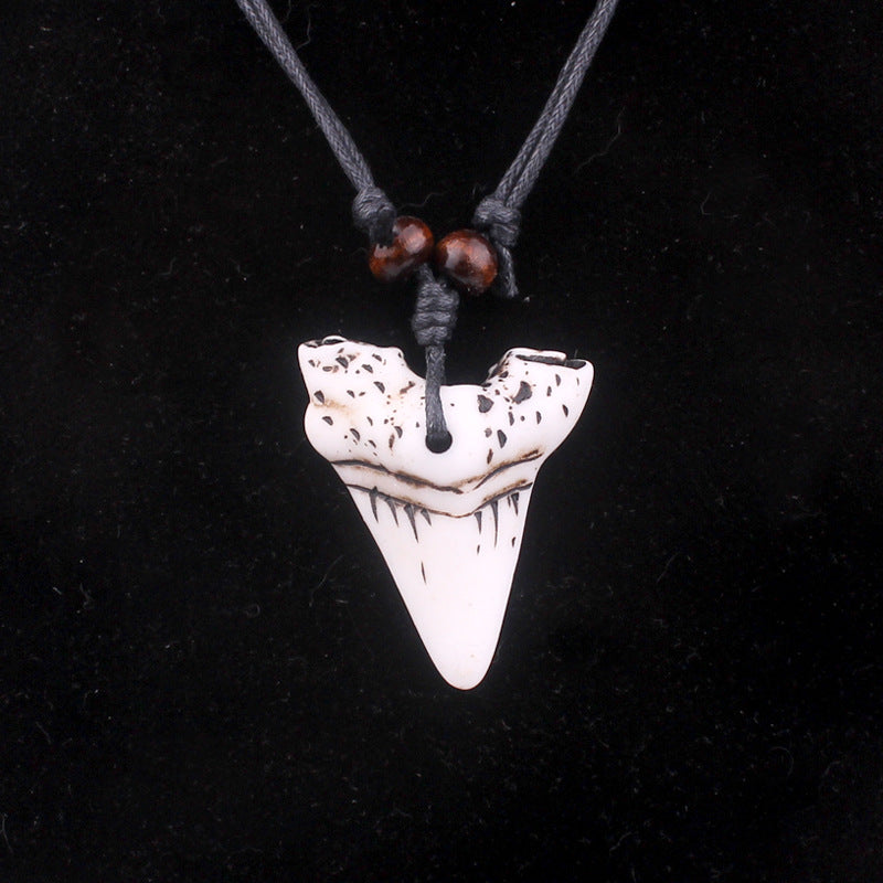 Shark Tooth Necklace with Rope Chain by HitMyNeed