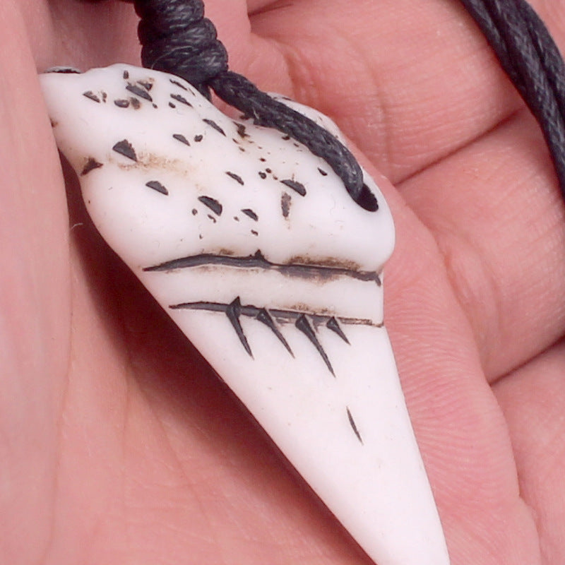 Shark Tooth Necklace with Rope Chain by HitMyNeed