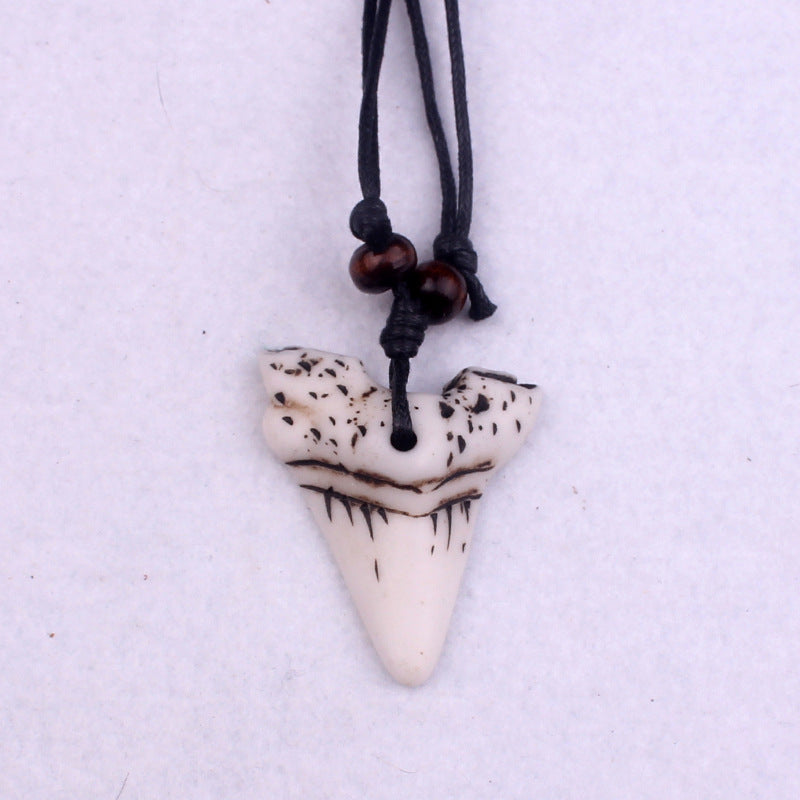 Shark Tooth Necklace with Rope Chain by HitMyNeed