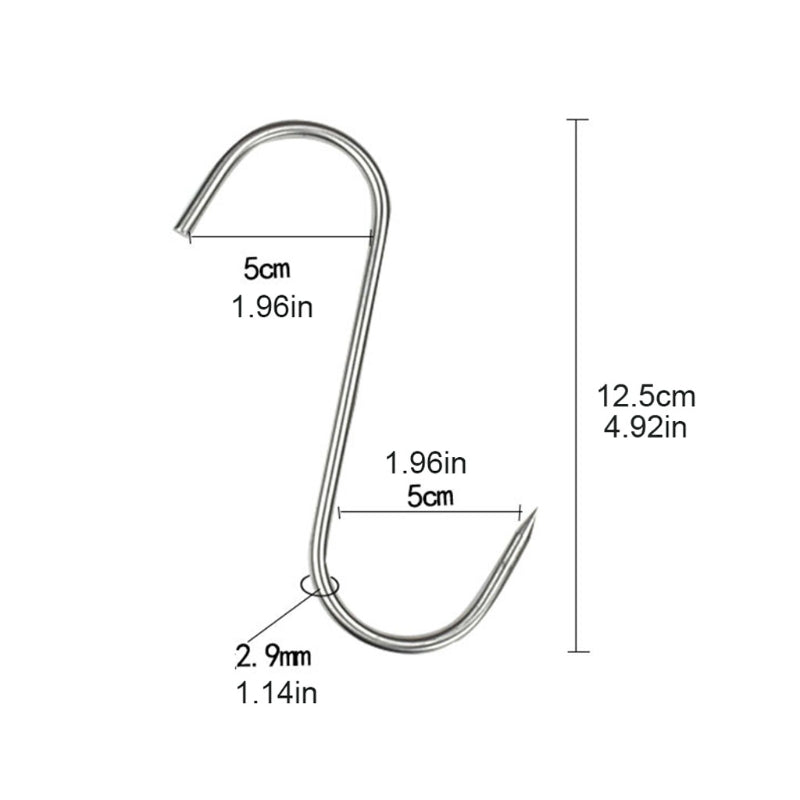 Sharp Tip Stainless Steel Meat Hooks, 20 Pack by HitMyNeed