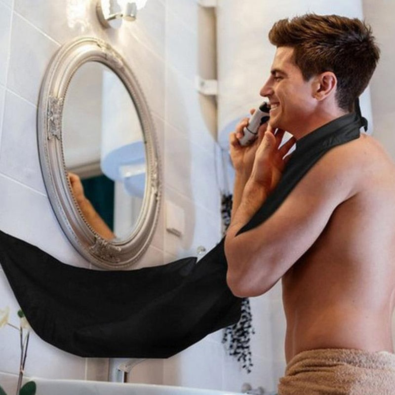 Shaving Apron Cape with Mirror Suction Cups by HitMyNeed