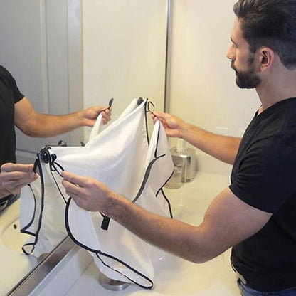 Shaving Apron Cape with Mirror Suction Cups by HitMyNeed