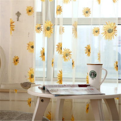 Sheer Sunflower Window Valance Curtain 100x200cm by HitMyNeed