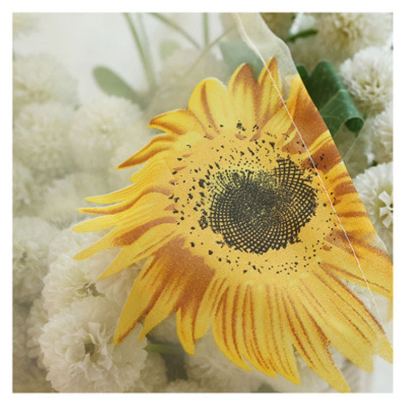 Sheer Sunflower Window Valance Curtain 100x200cm by HitMyNeed