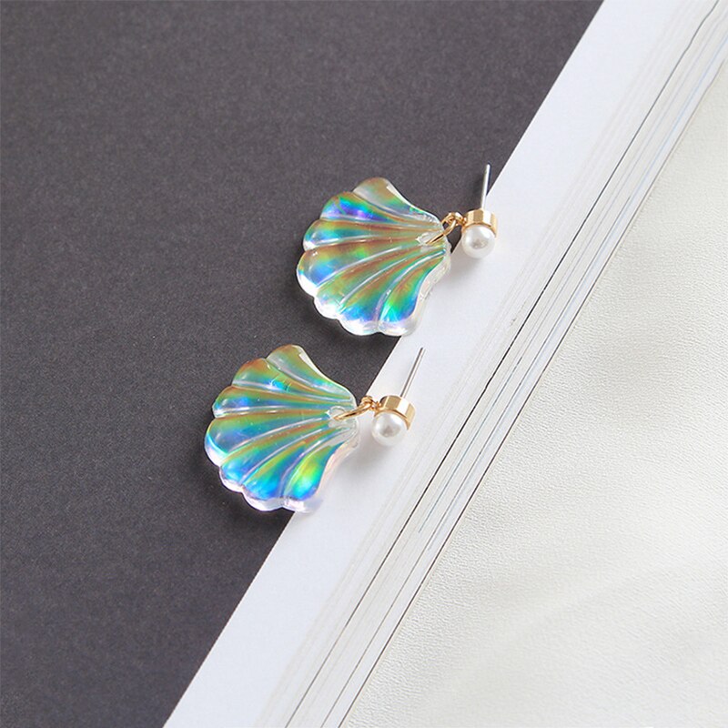 Shell and Pearl Drop Earrings for Women by HitMyNeed