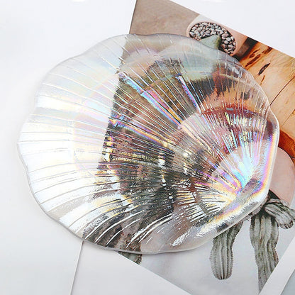 Shell Trinket Dish Crystal Glass Jewelry Tray by HitMyNeed