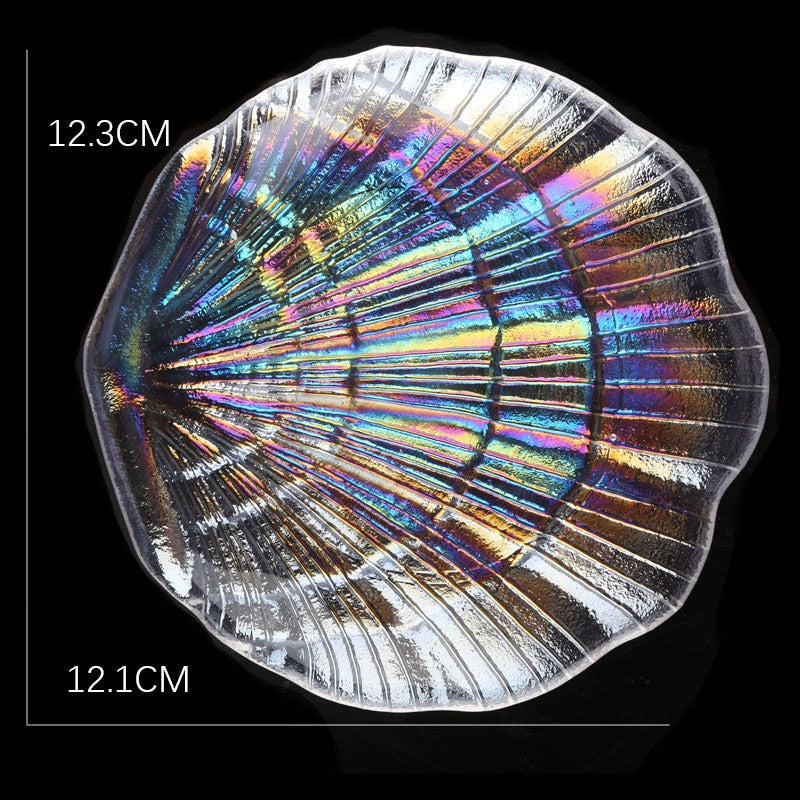 Shell Trinket Dish Crystal Glass Jewelry Tray by HitMyNeed