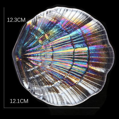 Shell Trinket Dish Crystal Glass Jewelry Tray by HitMyNeed