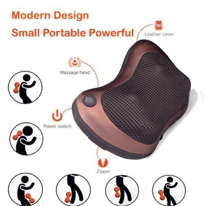 Shiatsu Massage Pillow with Heat for Home & Car by HitMyNeed