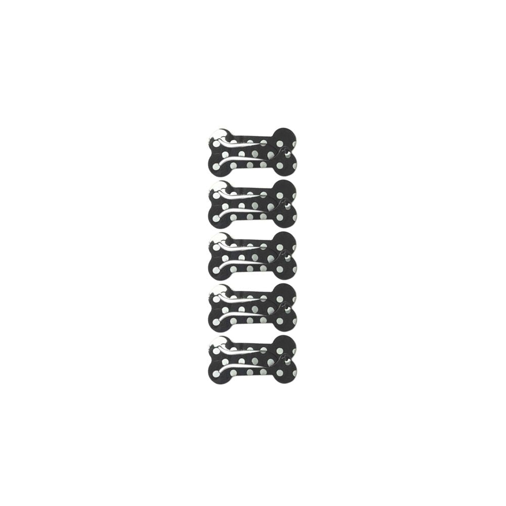 Shih Tzu Bone Design Hair Clips Set (5 pcs) black by HitMyNeed