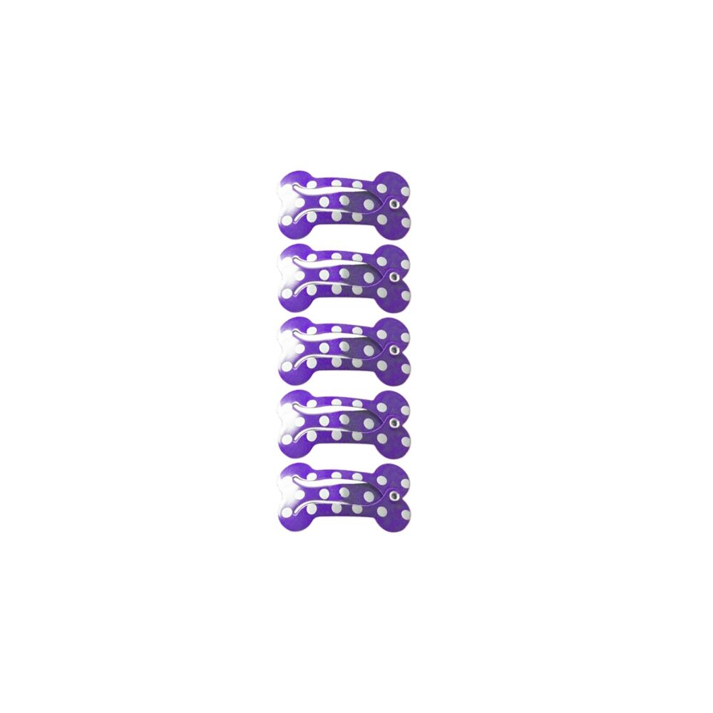 Shih Tzu Bone Design Hair Clips Set (5 pcs) purple by HitMyNeed
