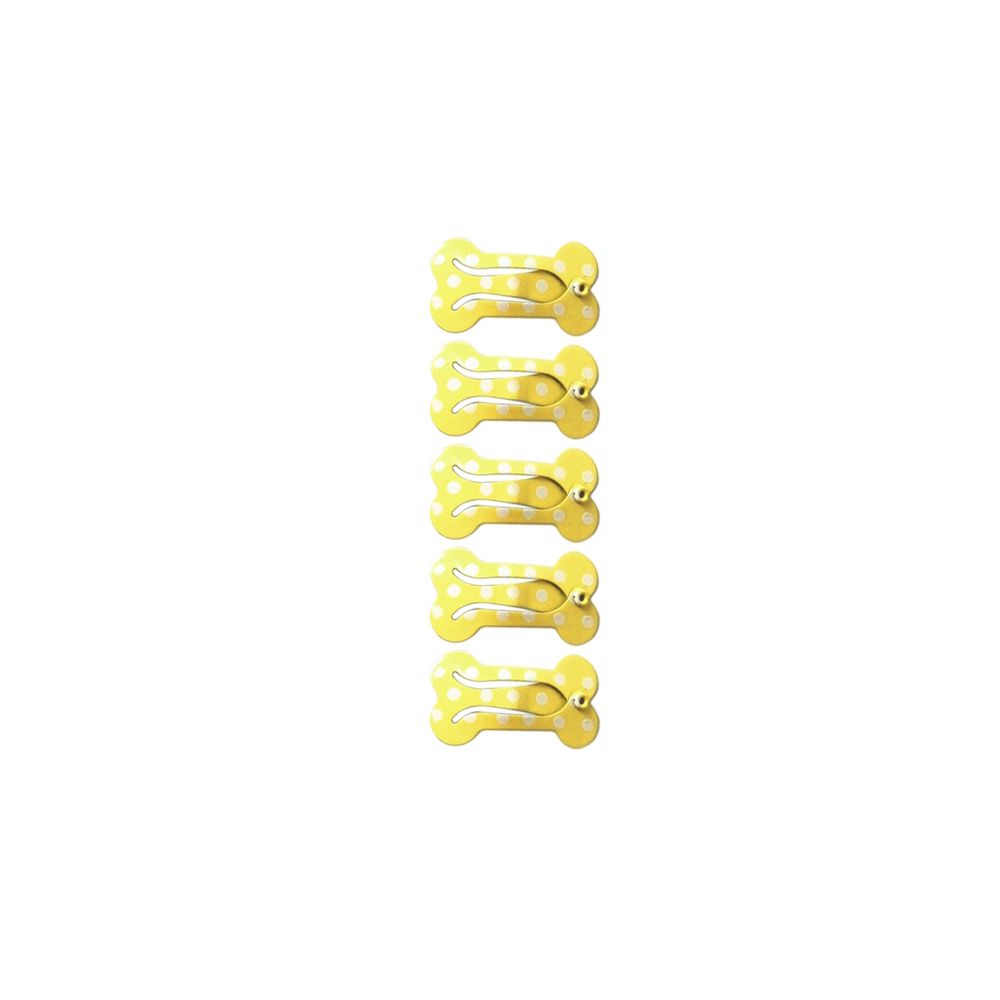 Shih Tzu Bone Design Hair Clips Set (5 pcs) yellow by HitMyNeed