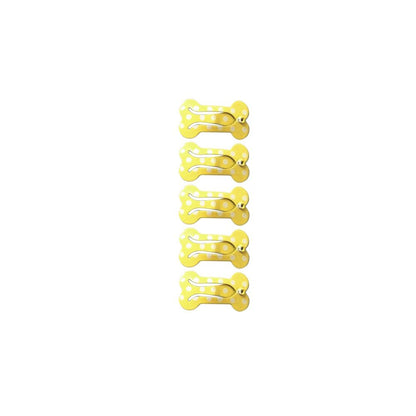 Shih Tzu Bone Design Hair Clips Set (5 pcs) yellow by HitMyNeed