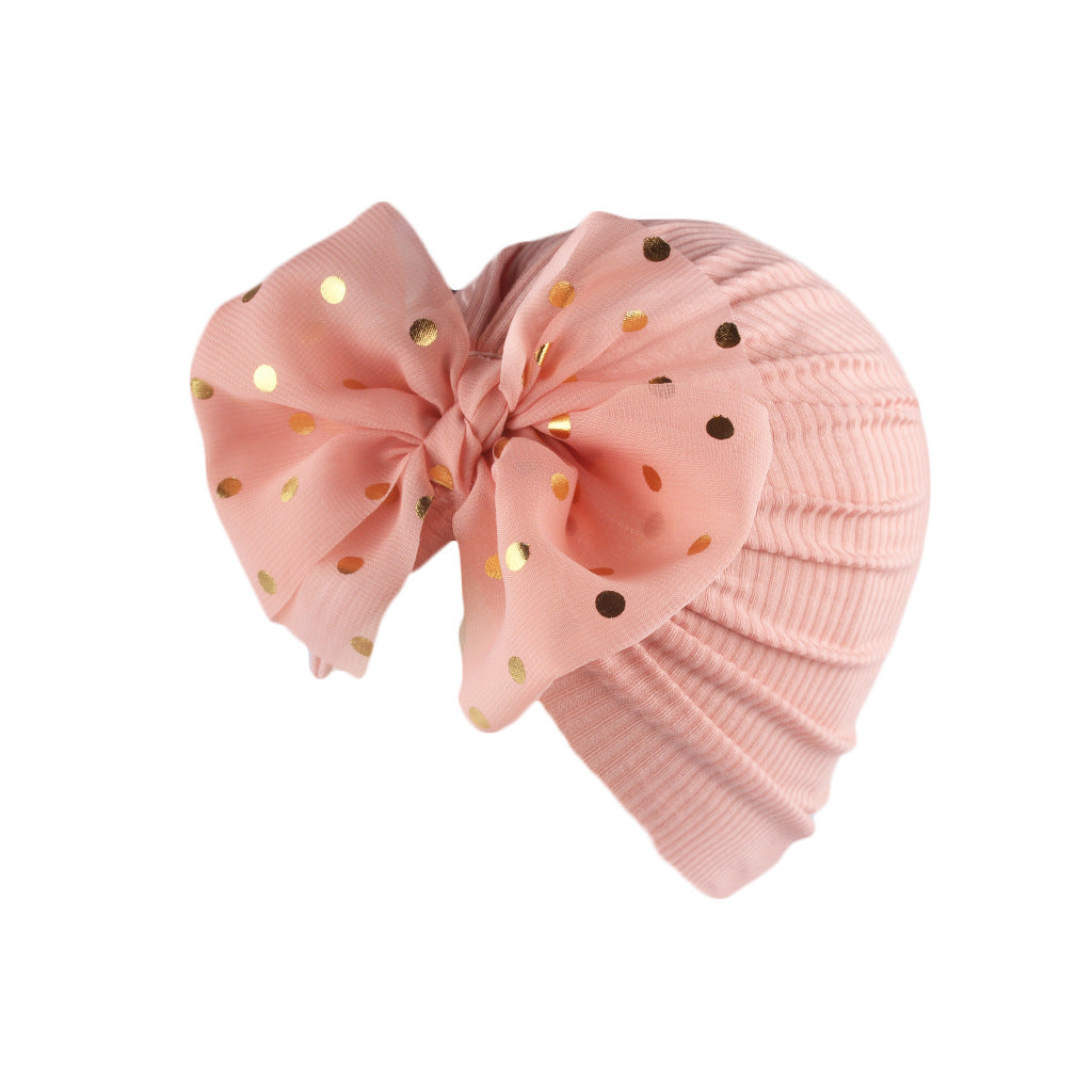 Shiny Bowknot Baby Turban Hat for Newborns by HitMyNeed