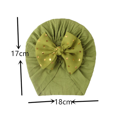 Shiny Bowknot Baby Turban Hat for Newborns by HitMyNeed