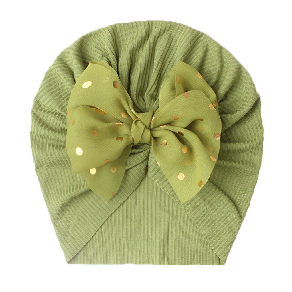Shiny Bowknot Baby Turban Hat for Newborns green by HitMyNeed