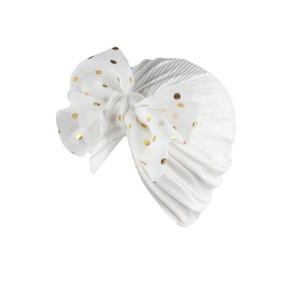 Shiny Bowknot Baby Turban Hat for Newborns white by HitMyNeed