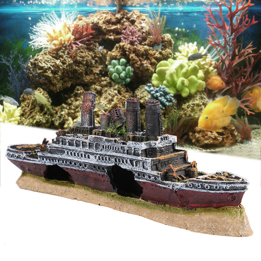 Shipwreck Aquarium Ornament Resin Fish Tank Decor by HitMyNeed