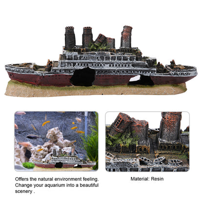 Shipwreck Aquarium Ornament Resin Fish Tank Decor by HitMyNeed