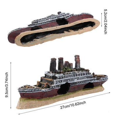 Shipwreck Aquarium Ornament Resin Fish Tank Decor by HitMyNeed