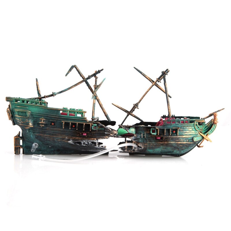 Shipwreck Pirate Ship Aquarium Ornament 24cm by HitMyNeed