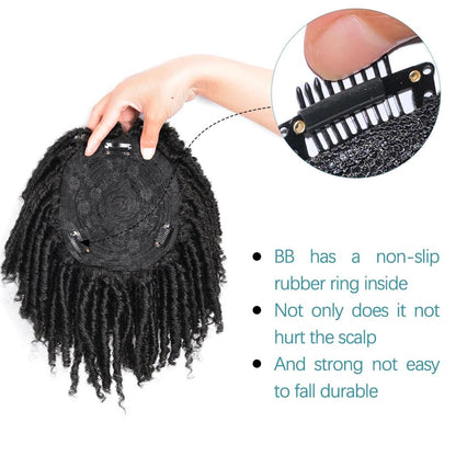 Short Afro Crochet Braided Half Wig with Clips by HitMyNeed