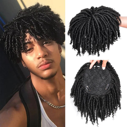 Short Afro Crochet Braided Half Wig with Clips 1b by HitMyNeed