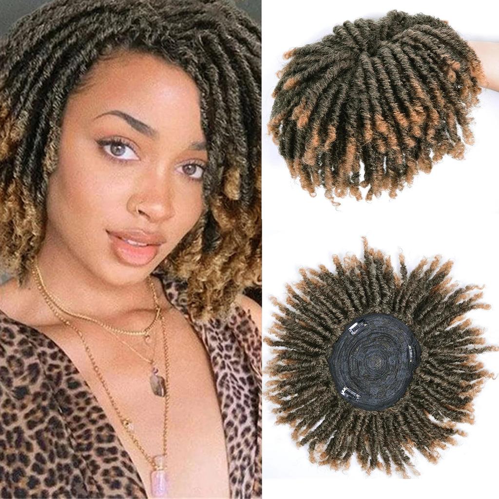 Short Afro Crochet Braided Half Wig with Clips t27 by HitMyNeed