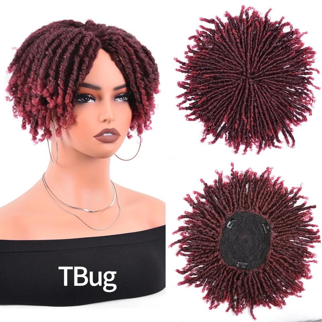 Short Afro Crochet Braided Half Wig with Clips tbug by HitMyNeed